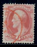 Cat. No. 137, Issue 1870, Denom 6¢, Color:  Carmine, With Certificate