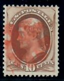 Cat. No. 139, Issue 1870, Denom 10¢, Color:  Brown, With Certificate
