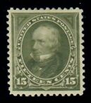 Cat. No. 284, Issue 1898, Denom 15¢, Color:  Olive Green, With Certificate
