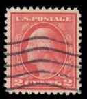 Cat. No. 500, Issue 1917, Denom 2¢, Color:  Deep Rose, With Certificate
