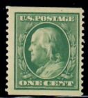 Cat. No. 352, Issue 1909, Denom 1¢, Color: Green, With Certificate