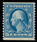 Cat. No. 355, Issue 1909, Denom 5¢, Color: Blue, With Certificate