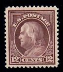 Cat. No. 417, Issue 1914, Denom 12¢, Color: Claret Brown, With Certificate