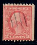 Cat. No. 449, Issue 1915, Denom 2¢, Color:  Carmine, With Certificate