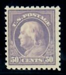 Cat. No. 477, Issue 1917, Denom 50¢, Color:  Light Violet, With Certificate
