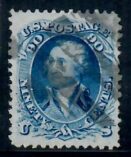 Cat. No. 101, Issue 1867, Denom 90¢, Color: Blue, With Certificate