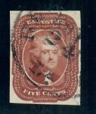 Cat. No. 12, Issue 1856, Denom 5¢, Color:  Red Brown, With Two Certificates