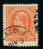 Cat. No. 260 Issue 1894, Denom 50¢, Color: Orange, With Certificate