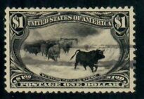 Cat. No. 292, Issue 1898, Denom $1, Color: Black, With Certificate