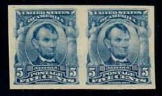 Cat. No. 315 Issue 1908, Denom 5¢, Color: Blue, With Certificate