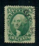 Cat. No. 35, Issue 1859, Denom 10¢, Color: Green