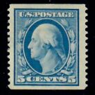 Cat. No. 355, Issue 1909, Denom 5¢, Color: Blue, Paste UP, With Certificate