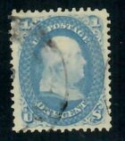 Cat. No. 63, Issue 1861, Denom 1¢, Color:  Blue