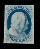 Cat. No. 7, Issue 1851, Denom 1¢, Color:  Blue, With Certificate