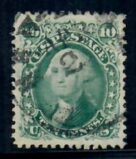 Cat. No. 89, Issue 1868, Denom 10¢, Color:  Green, With Certificate