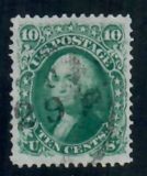 Cat. No. 96, Issue 1868, Denom 10¢, Color: Green