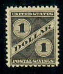 Cat. No. PS10, Issue 1940, Denom $1, Color:  Gray Black, With Certificate