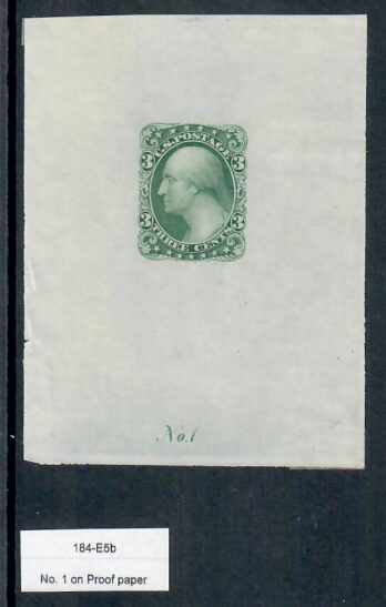 Cat. No. 184-E5b, Die on Proof Paper