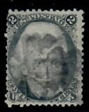 Cat. No. 85B, Issue 1868, Denom 2¢, Color:  Black, With Certificate