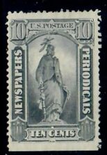 Cat. No. PR15, Issue 1875, Denom 10¢, Color: Greenish Black, With Certificate