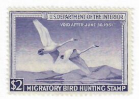Cat. No. RW17, Issue 1949, Denom $2, Color:  Violet, Mint, Never Hinged