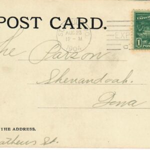 Cat. No. #323, Issue 1904, Denom 1¢, Color:  Green, Canceled at St. Louis Exposition Fair Cancel