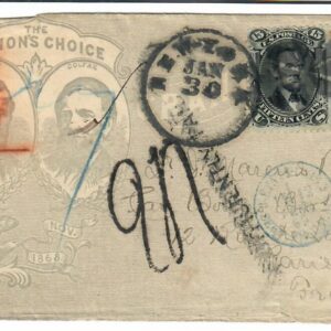 Cat. No. 91, Issue 1868, Denom 15¢, Color:  Black, With Certificate