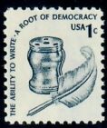 Cat. No. 1581d, Issue 1977, Denom 1¢, Color:  Dark Blue, Tagging Omitted